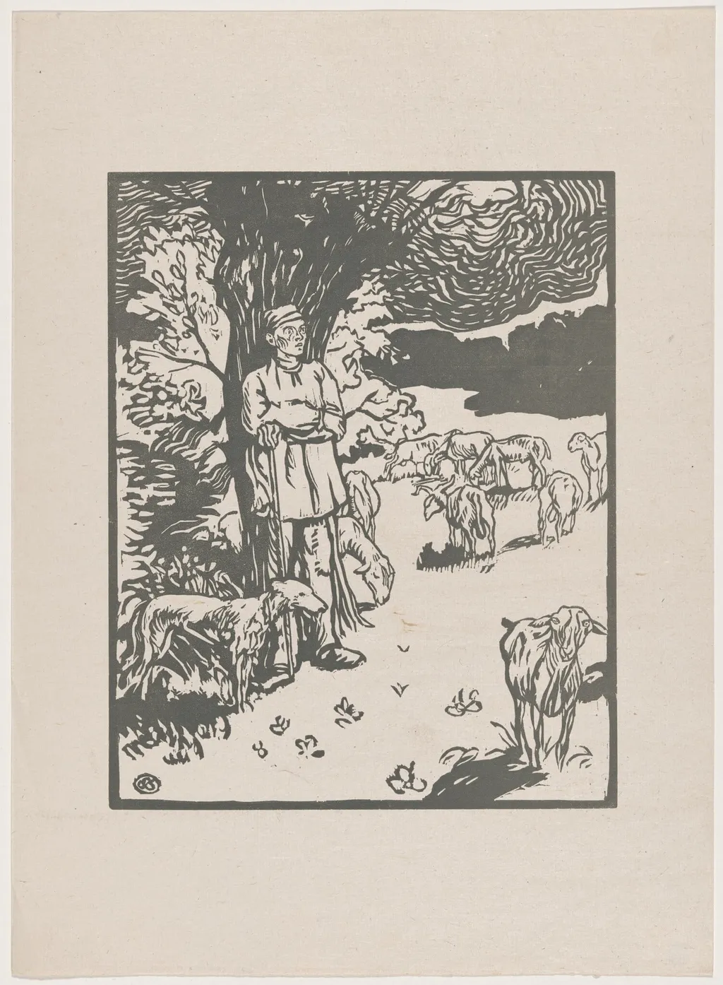 L'orage, by Georges Jeanniot, ink, 1895