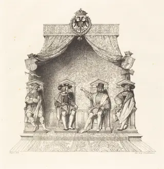 Four Magistrates of Besançon (Quatre magistrats de Besançon), by Jean Auguste Dominique Ingres, ink, 1825