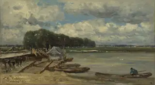 De brug over de IJssel bij Doesburg, by Willem Roelofs