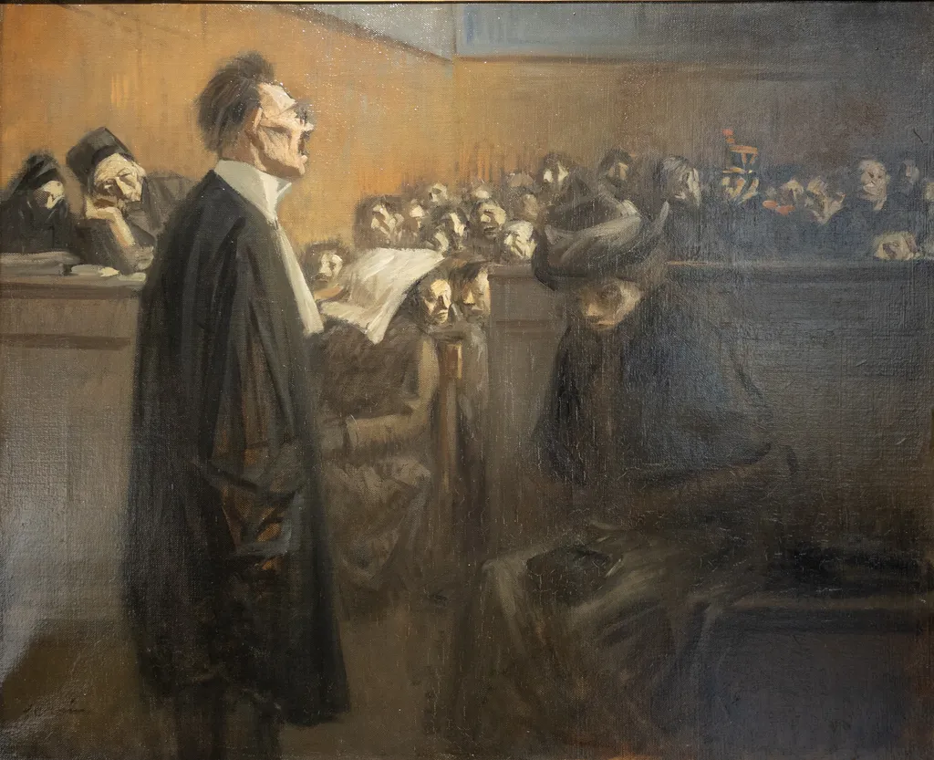 En correctionnelle, by Jean-Louis Forain, oil, 1901