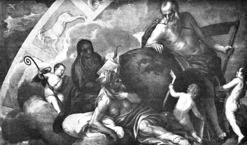 Saturn hilft der Religion die Ketzerei überwinden, by Paolino Caliari, paint, 1593