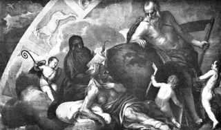 Saturn hilft der Religion die Ketzerei überwinden, by Paolino Caliari, paint, 1593