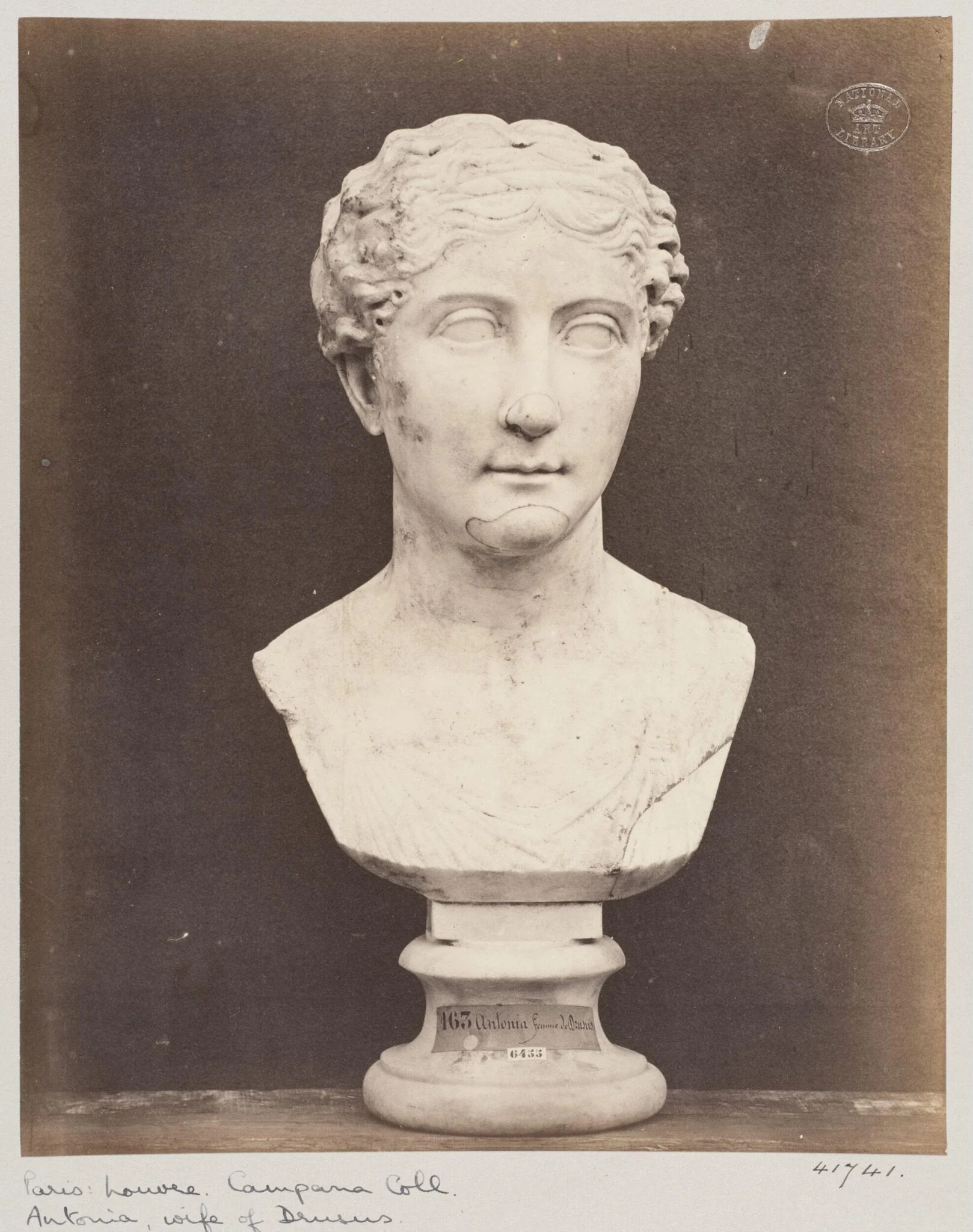 Marble bust of Antonia, detail