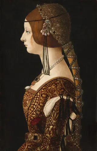 Bianca Maria Sforza, by Giovanni Ambrogio de Predis, oil, 1493