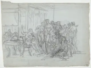Timoleon Thanked by the Citizens of Syracuse, by Jean-Claude Naigeon, chalk, 1790