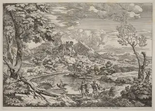A Man Showing Mercury the Eagle of Jupiter, by Crescenzio Onofri, ink, 1696