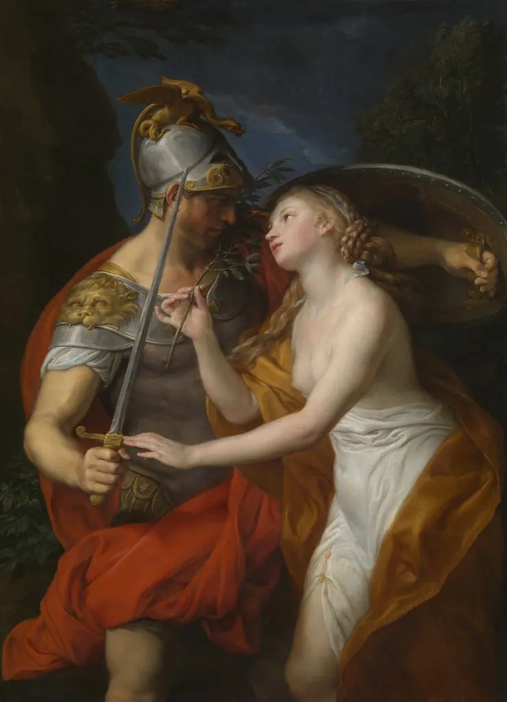 Peace and War, by Pompeo Batoni, oil