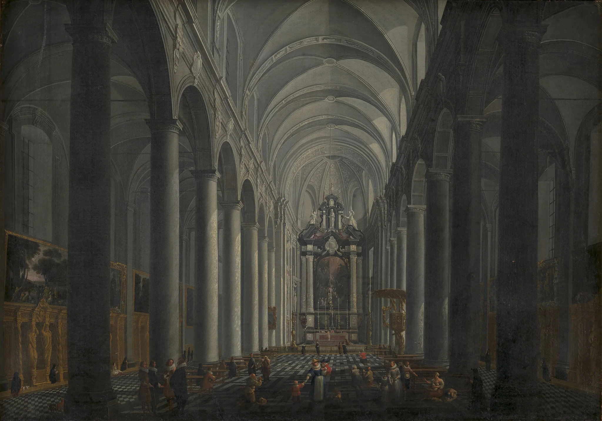 Interior of the Jesuit Church in Bruges, detail