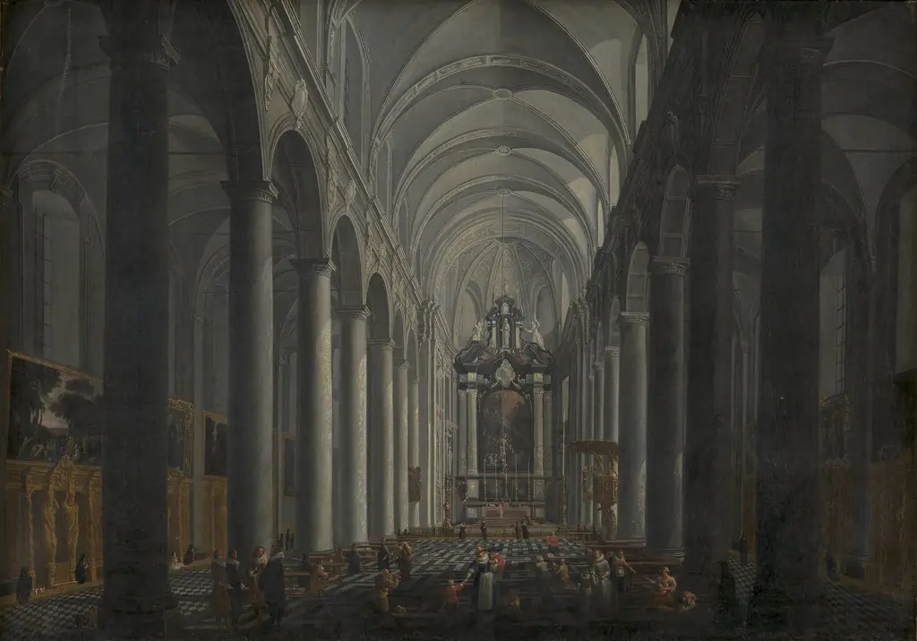 Interior of the Jesuit Church in Bruges, by Jacob Balthasar Peeters, oil, 1700
