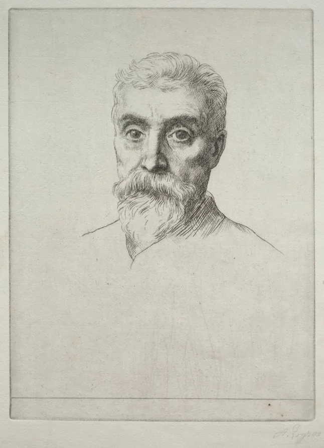 Portrait of Sir Hiram S. Maxim, detail
