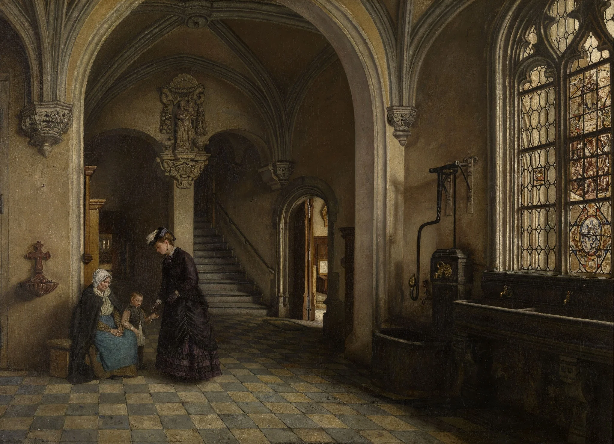 Interior of the Church of Saint Paul in Antwerp, detail
