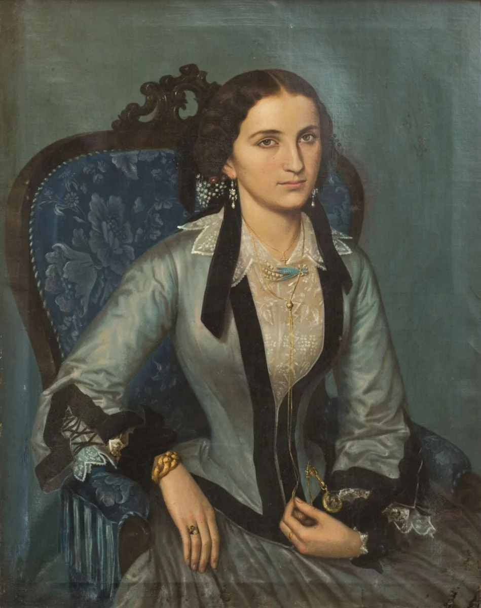 Portretul Alexandrinei Assan, detail