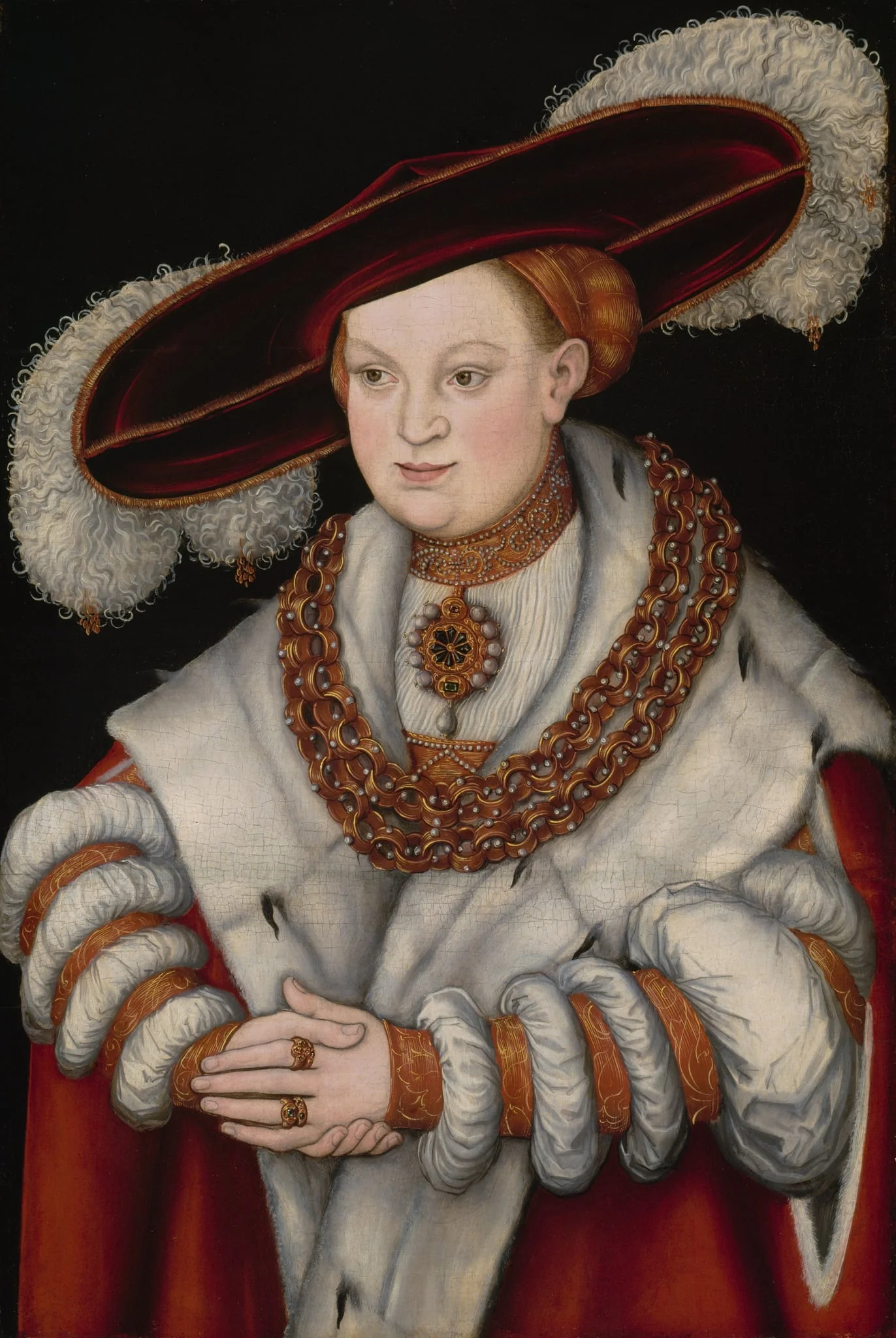 Portrait of Magdalena of Saxony, Wife of Elector Joachim II of Brandenburg, detail