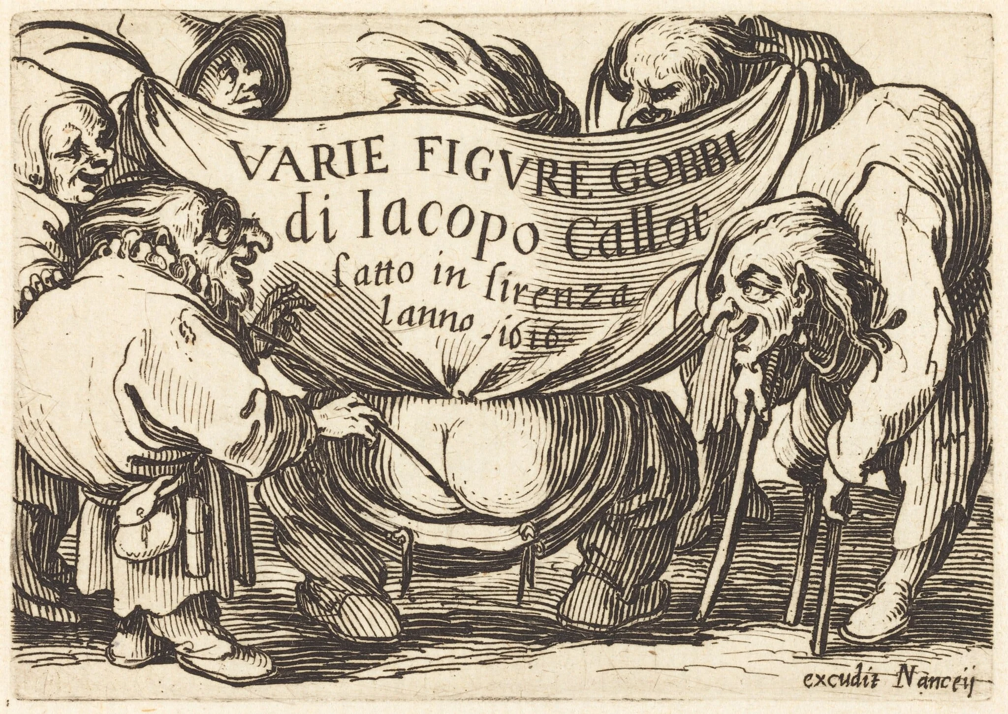 Frontispiece for "Varie Figure Gobbi" (Various Hunchback Figures), detail