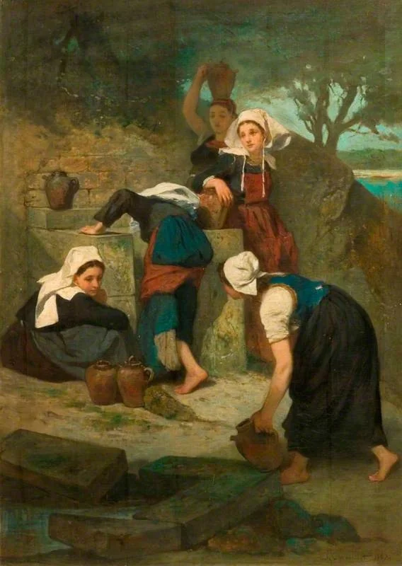 Girls at a Well, detail