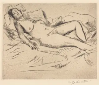 Schlafende (Sleeping Woman), by Lovis Corinth, ink, 1912