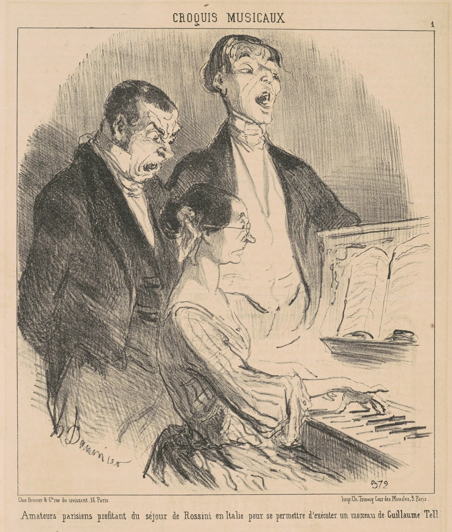 Amateurs parisiens profitant du séjour de Rossini, detail