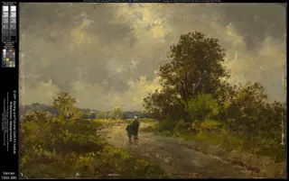 Landscape, by Émile Louis Vernier, oil, 1870