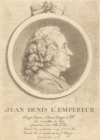 Jean Denis L'Empereur, by Pierre Gonord, crayon, 1761