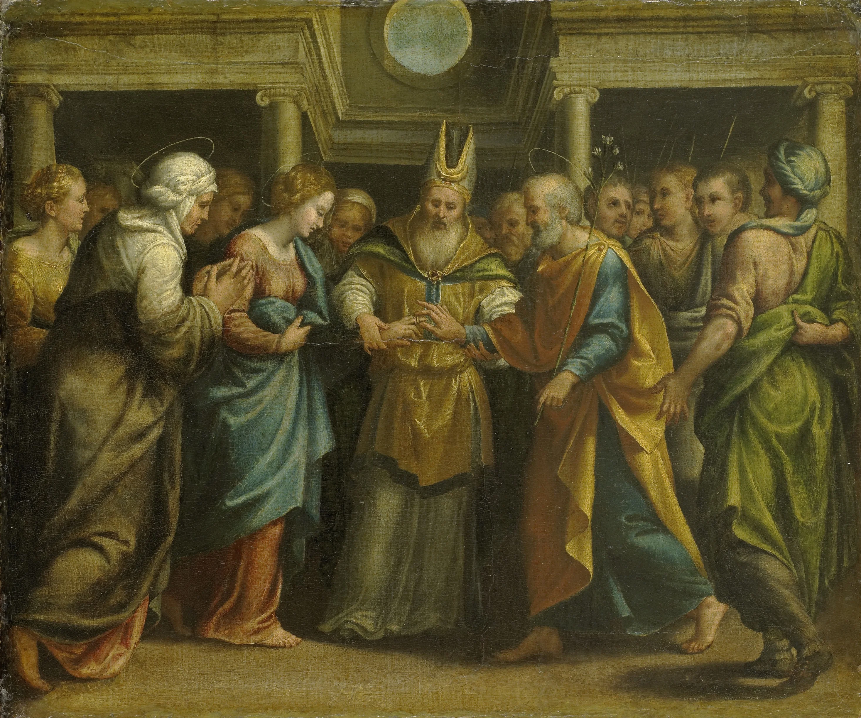 Marriage of Mary and Joseph, detail