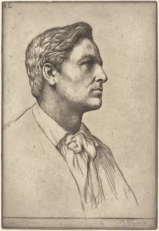 Sir Charles Holroyd, by Alphonse Legros, ink, 1874