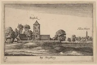 Strasbourg, by Wenceslaus Hollar, ink, 1635