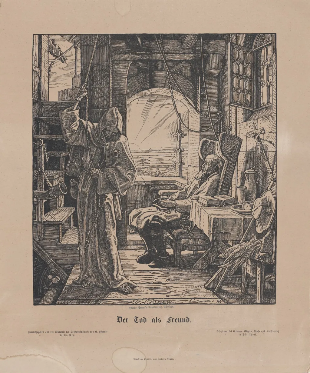 Der Tod als Freund (Death as a Friend), by Alfred Rethel, ink, 1831