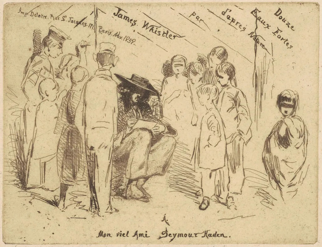 The Title Page for "Douze Eaux Fortes d'après Nature", by James McNeill Whistler, ink, 1858