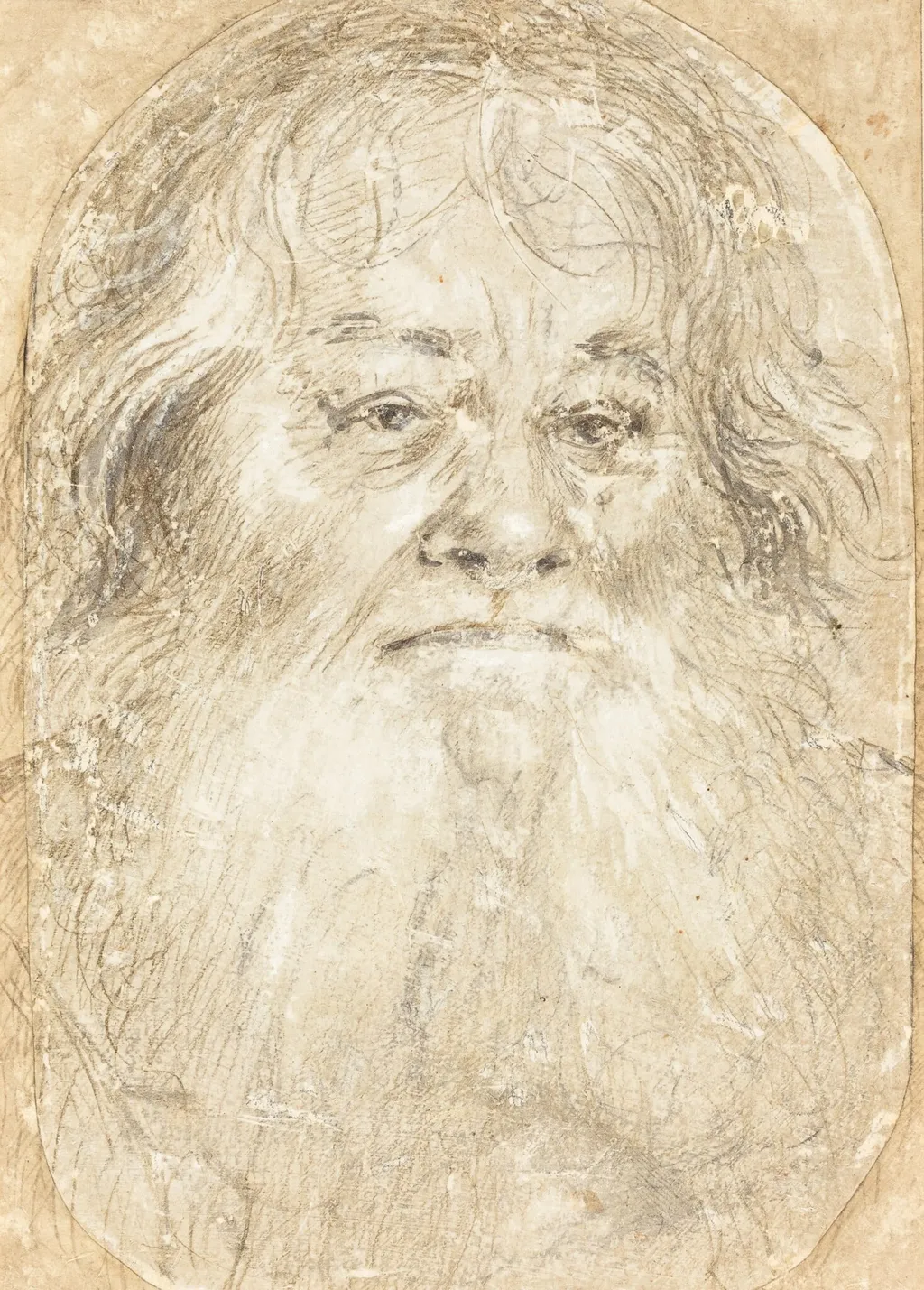 Study of a Bearded Man [verso], by Hans Holbein the Elder, charcoal, 1509