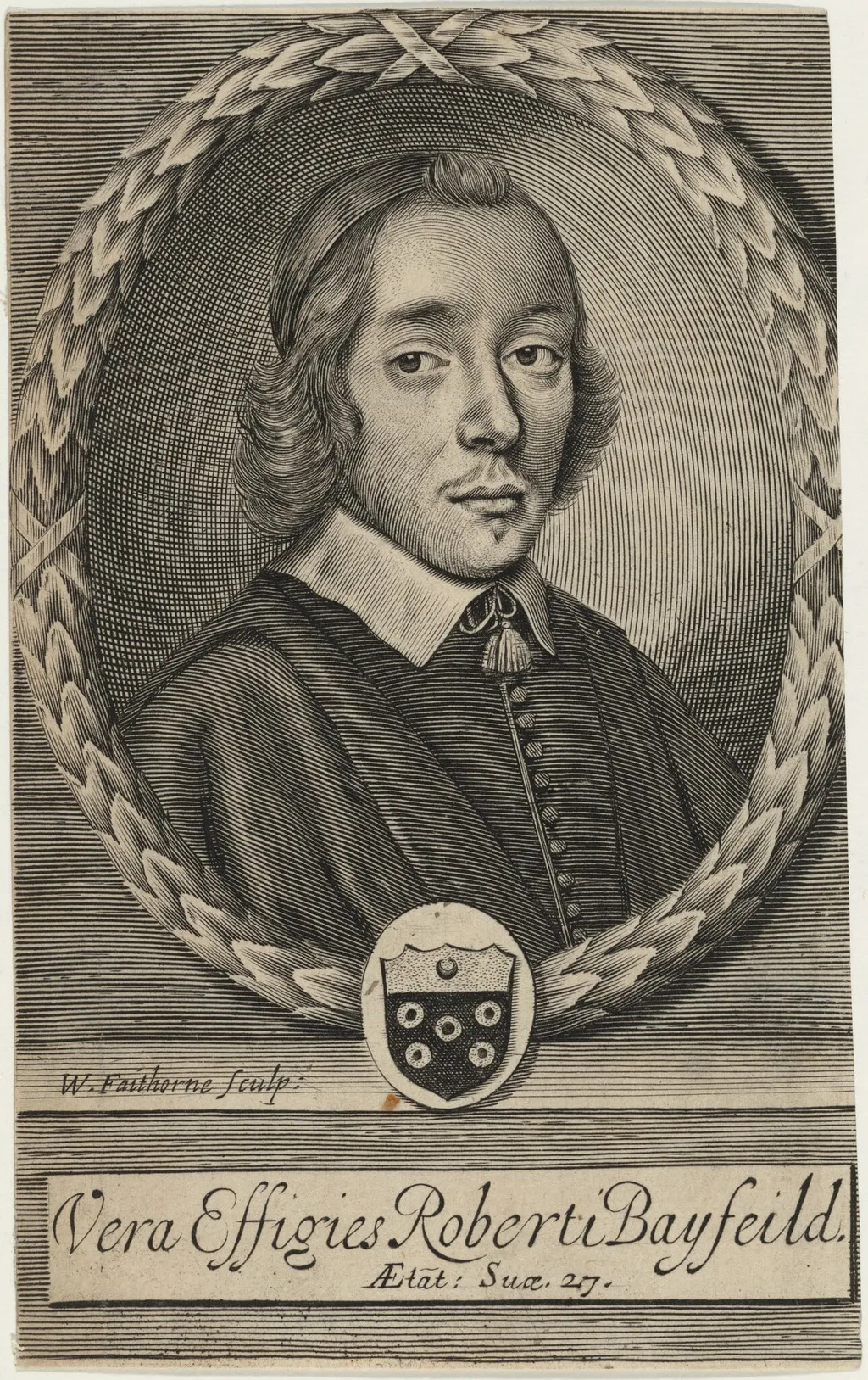 Robert Bayfield, by William Faithorne, ink, 1654