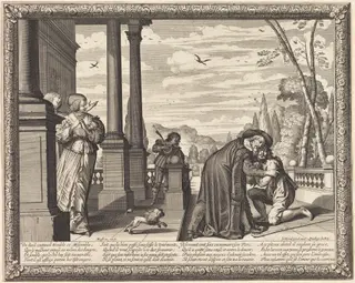 The Prodigal Son Received by his Father, by Abraham Bosse, ink, 1639