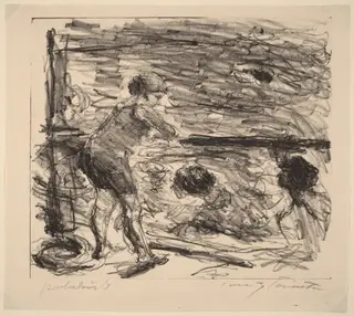 Badeanstalt (The Bath House), by Lovis Corinth, ink, 1920