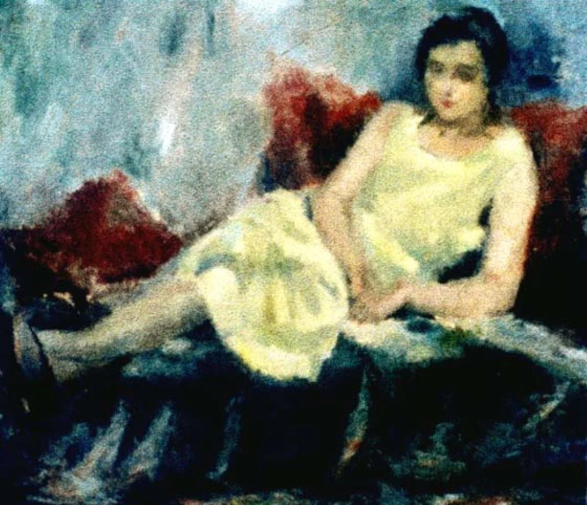 Femeie șezând, detail