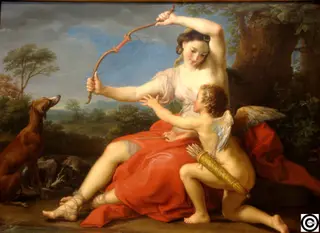 Diana and Cupid, by Pompeo Batoni, oil, 1761