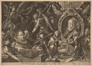 Bartholomaeus Spranger and his Late Wife Christina Muller, by Aegidius Sadeler II, ink, 1600