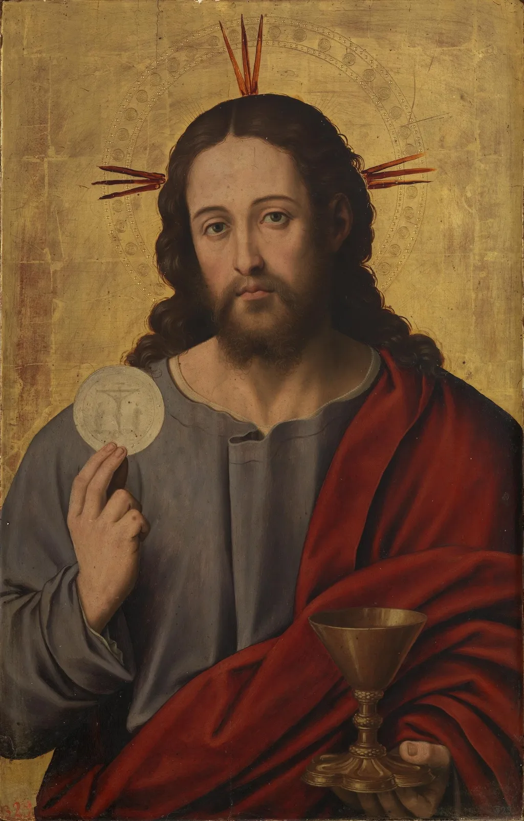 Christ the Saviour with the Eucharist, by Juan de Juanes, oil, 1545