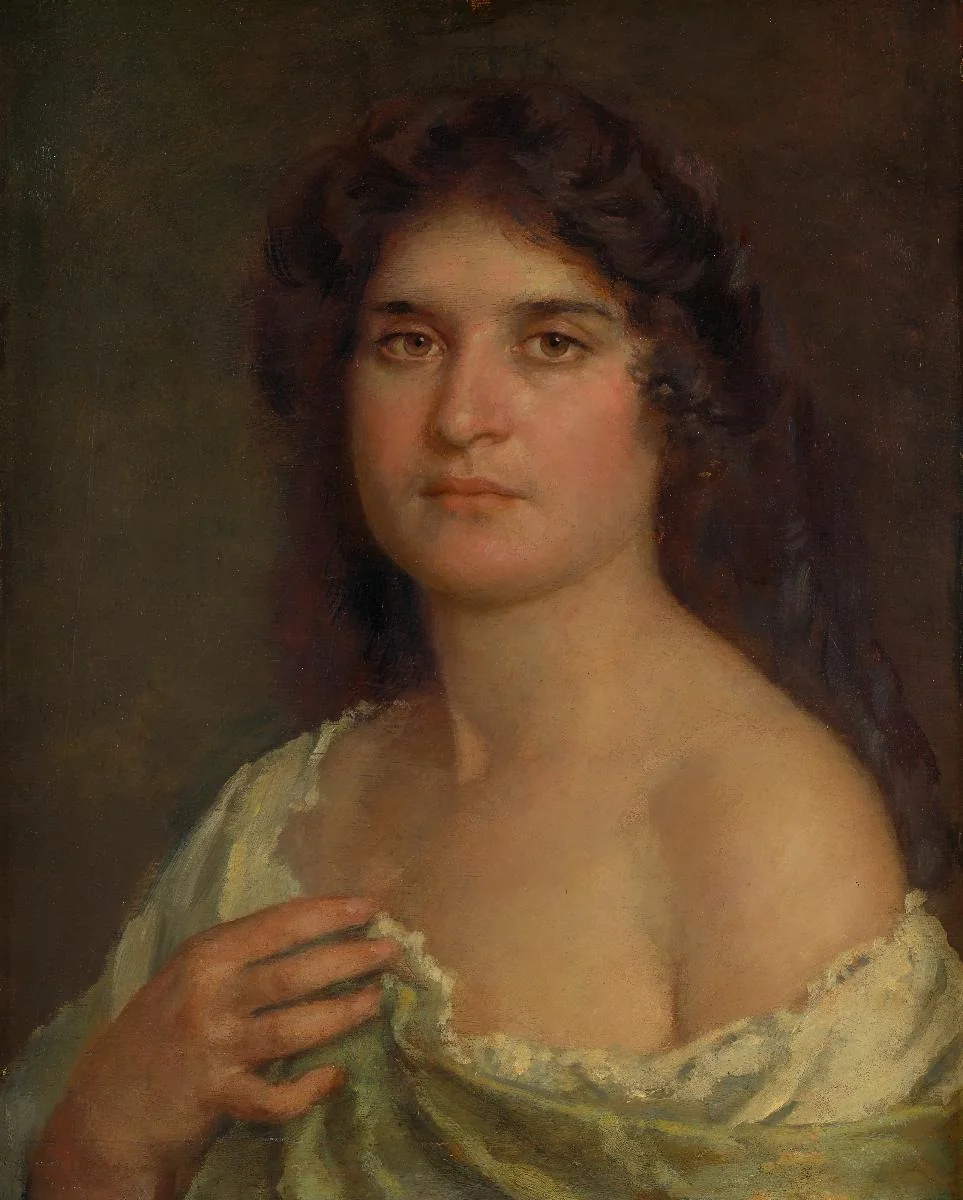 Weibliches Brustbild. (Cecilia), detail