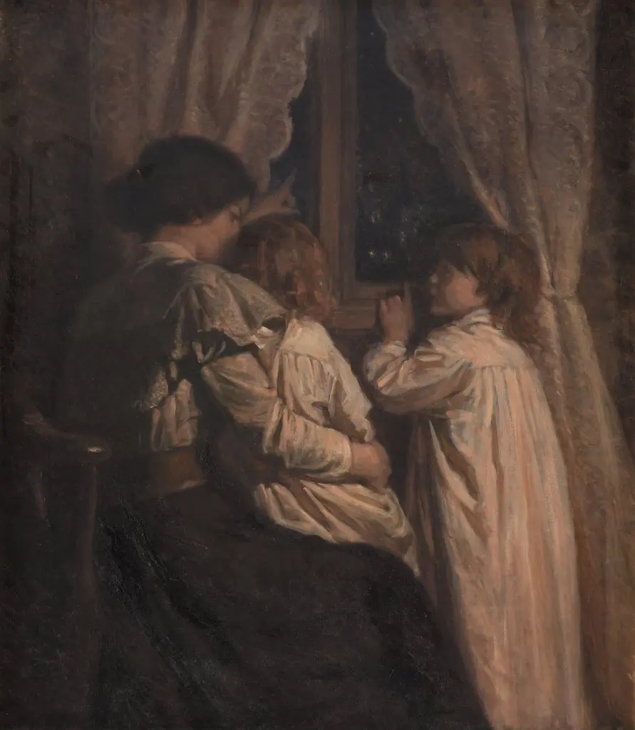 The Children Saying Good Night to their Stars, by Valdemar Irminger, oil, 1900
