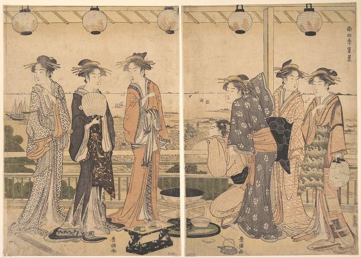 南四季 夏景|The Four Seasons in Southern Edo: A Summer Scene (Minami shiki; Natsu [no] kei), detail
