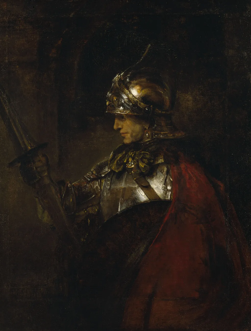 Man in Armour, by Rembrandt, oil, 1655