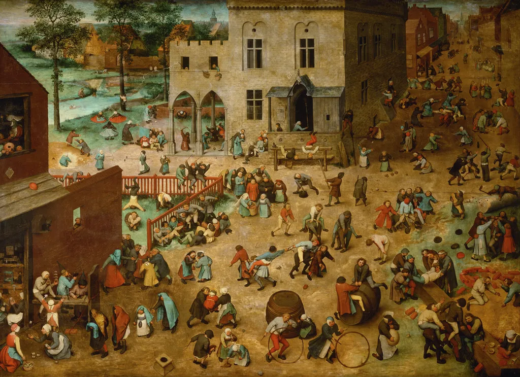 Children's Games, by Pieter Brueghel I, oil, 1560