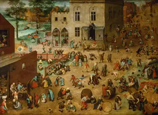 Children's Games, by Pieter Brueghel I, oil, 1560