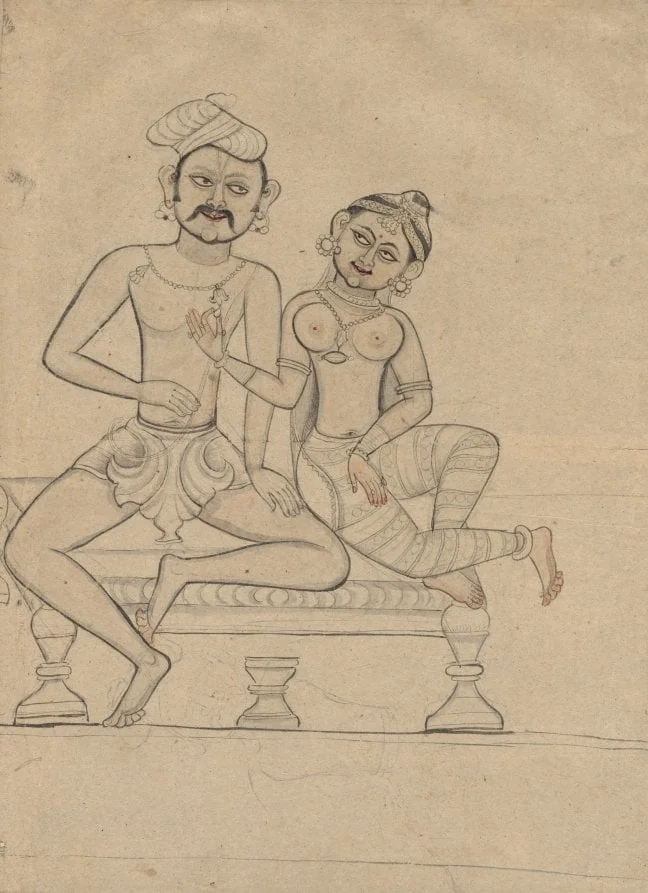 Seated Couple, detail