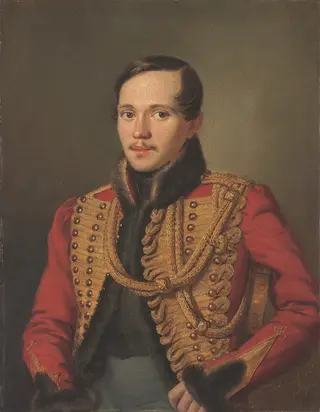 Mikhail Lermontov, by Petr Zabolotskiy, oil, 1837