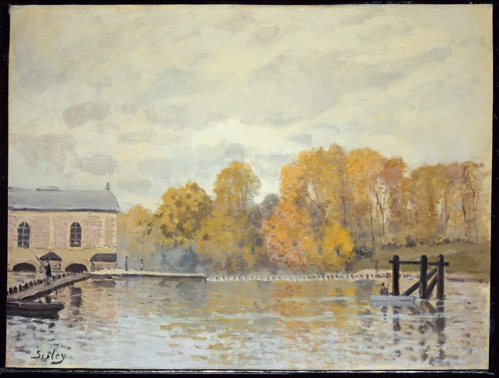 Waterworks at Marly, by Alfred Sisley, oil, 1888
