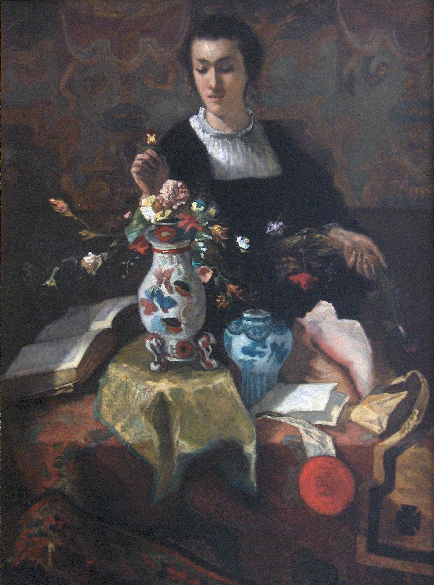 The Lady with Bouquet, detail