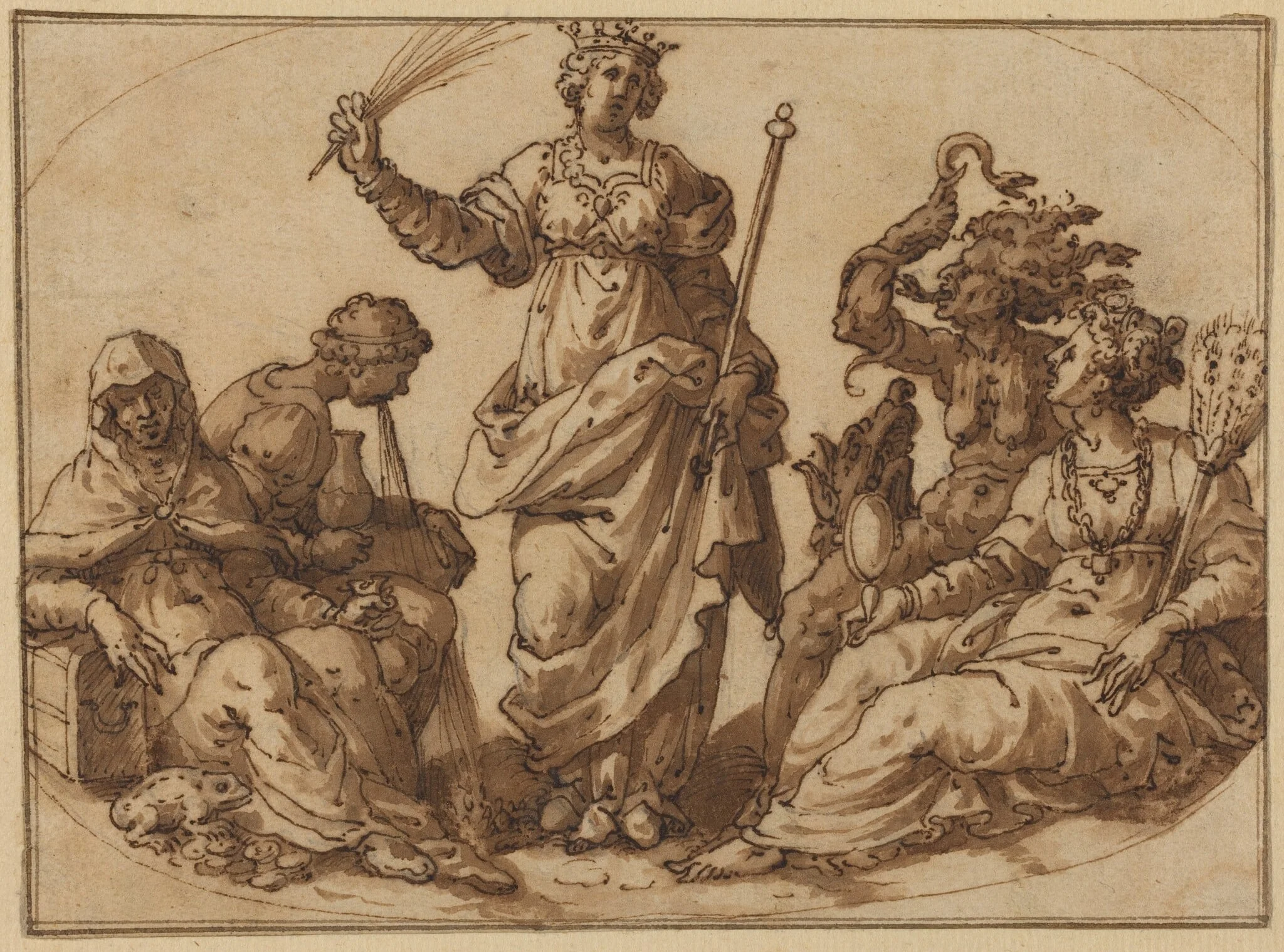 Virtue Triumphing over Vices, detail