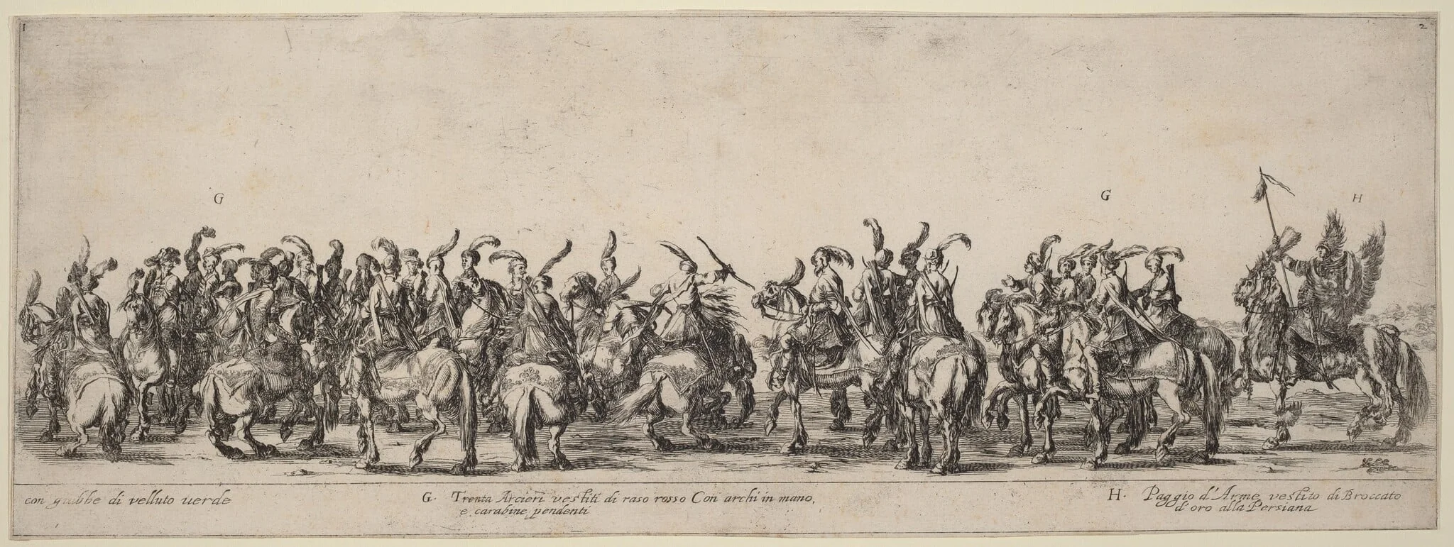 Thirty Archers and Pages, detail