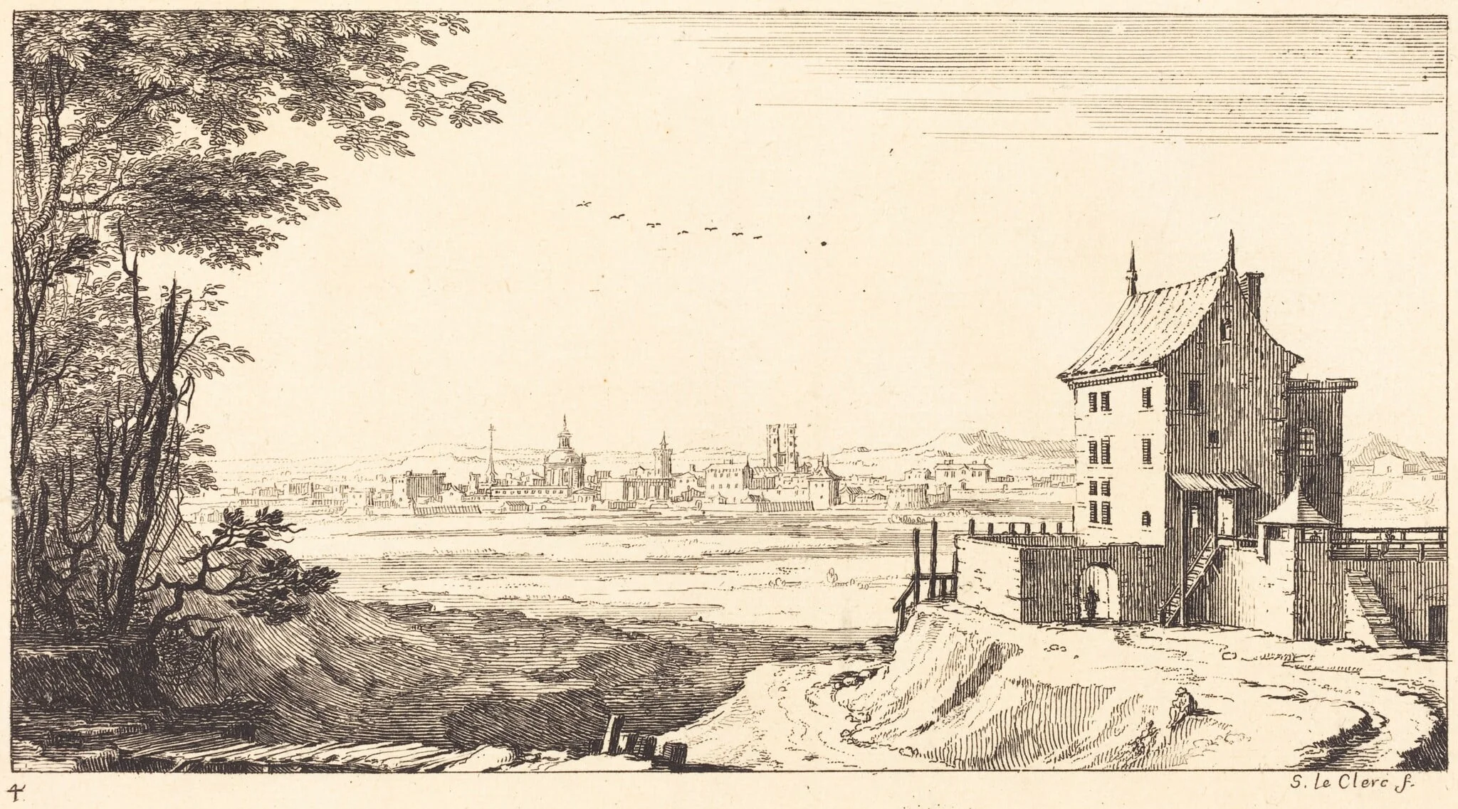 Landscape with City in Distance, detail
