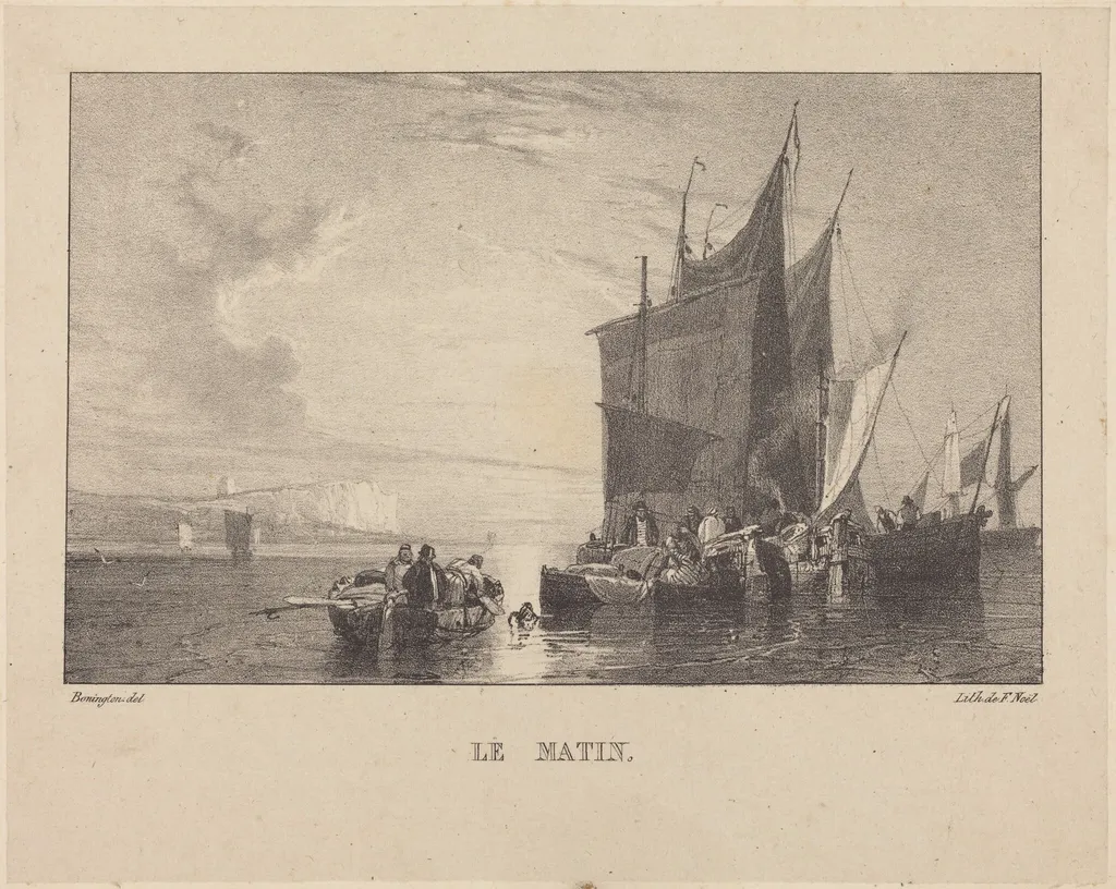 Le matin, by Richard Parkes Bonington, ink, 1824